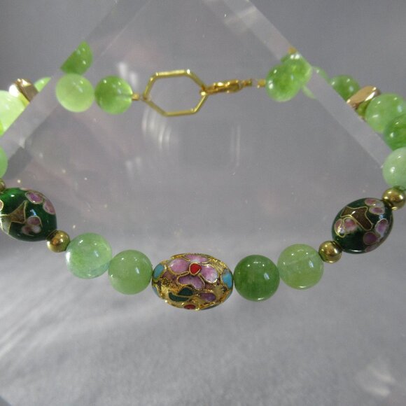 Serpentine Cloisonne Bracelet, Lobster Clasp - Picture 3 of 5